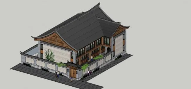 Sketchup Villa Model | Solo Villa, Chinese Style