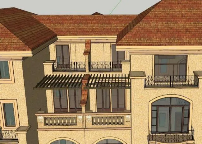 Sketchup Residential Model | Multi story Residence, Residential Building, Classical Style