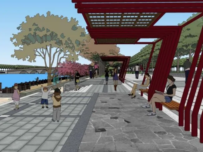 Sketchup Landscape Model | Park Landscape, Chinese Style, Chinese Park Landscape