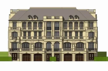 Classical Style Townhouse Villa Model in SketchUp-BIM WORLD
