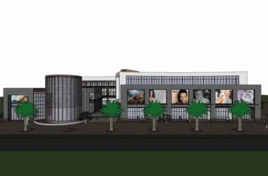 SketchUp Business Model: Modern Multi-Story Commercial and Pedestrian Street Design-BIM WORLD