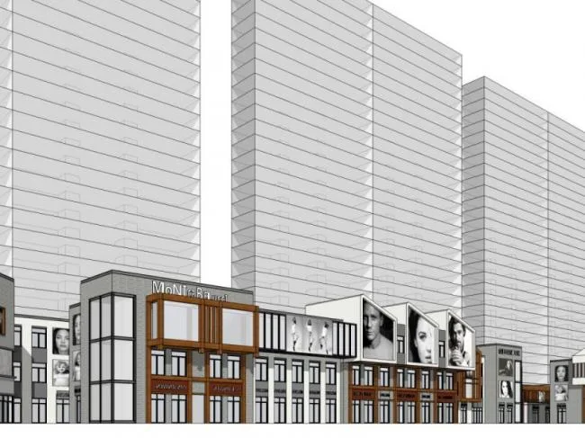 Sketchup Business Model | Multi story Commercial Street, Modern Style