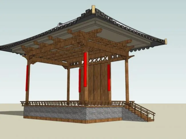 Sketchup Sketch Model | Pavilion, Chinese Style, Sketch