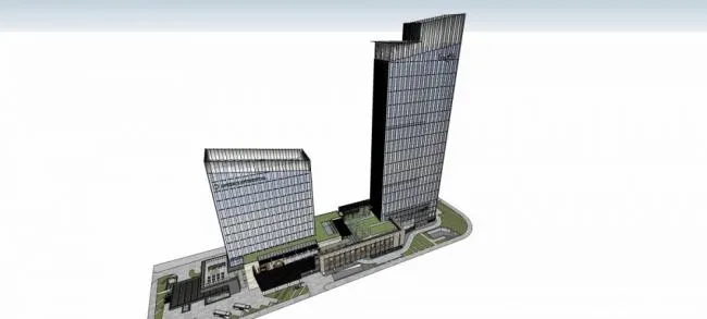 Sketchup Hotel Model | Hangzhou Longhu Xiasha Intercontinental International Hotel, super high-rise, office, modern style