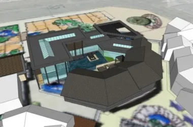 SketchUp Business Model: Multi-Story Sales Office in Oriental Neoclassical Modern Chinese Style-BIM WORLD