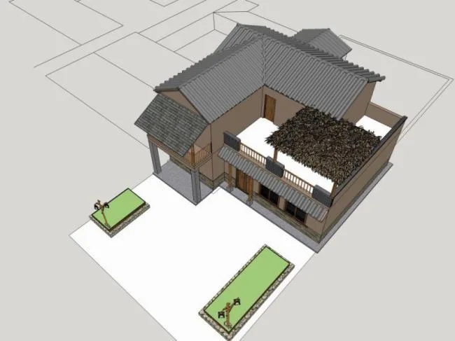 Sketchup Villa Model | Solo Villa, Chinese Style