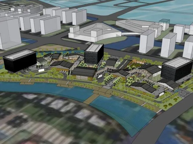 Sketchup Complex Model | Multi story Commercial Complex, New Chinese Style, Commercial Skirt Building