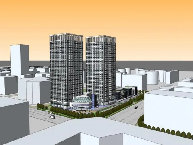 Sketchup Complex Model | Multi story Commercial Complex, Office, Modern Style