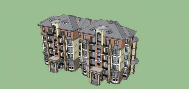 Sketchup Residential Model | Multi story Residence, Garden House, European Style, Classical Style, Residential Architecture