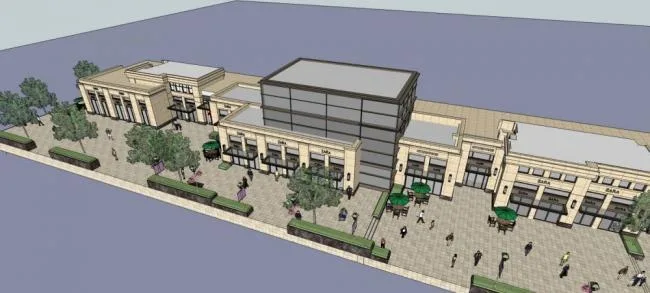 Sketchup Business Model | Multi story commercial street, podium, neoclassical style
