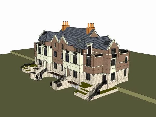 Sketchup Villa Model | Townhouse, Classical Style