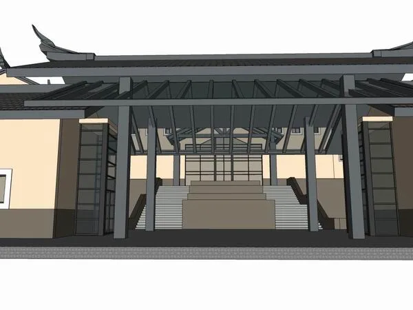 Sketchup Hotel Model | Multi story Hotel, Modern Chinese Style