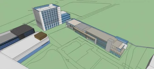 Sketchup Complex Model | Taizhou Wanda Plaza, high-rise hotel office, multi story commercial podium, shopping mall, modern style, commercial complex
