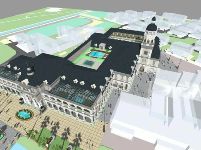 Sketchup Hotel Model | Multi story Hotel, Classical Style