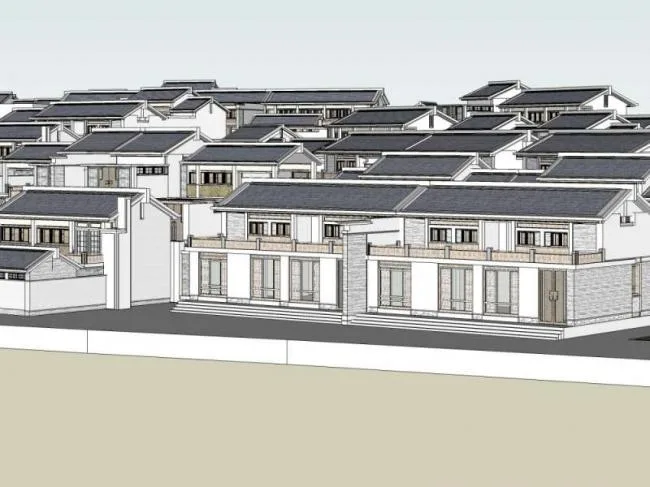 Sketchup Villa Model | Villa Residential Complex, Chinese Style