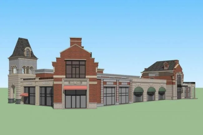 Sketchup Business Model | Multi story street side commercial, British classical style
