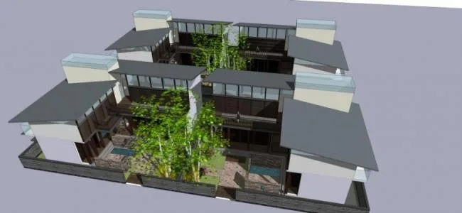 Sketchup Residential Model | Low rise Residential, Chinese Style