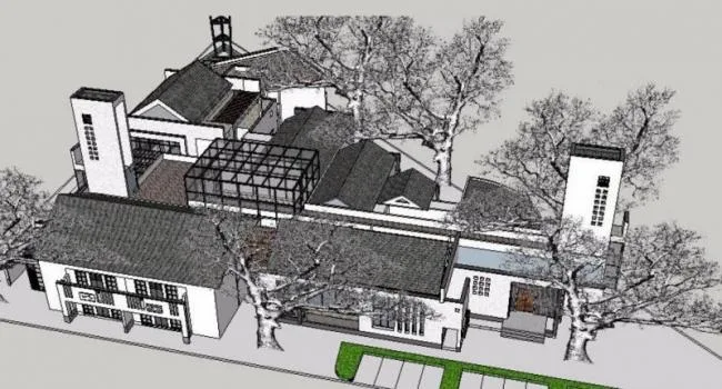 Sketchup Office Model | Multi story Office Building, Modern Chinese Style