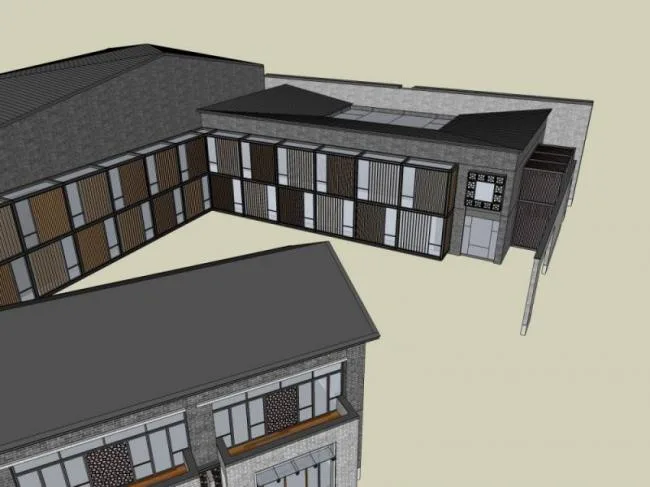 Sketchup Cultural Model | Multi-story Cultural Center, Cultural Architecture, Chinese Style