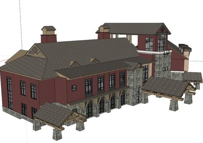Classical Twin Villa Model in SketchUp