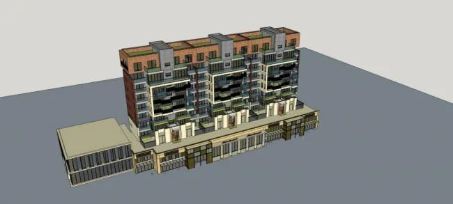 Sketchup Residential Model | Small and High rise Commercial Residential Buildings, Modern Style, Residential Buildings