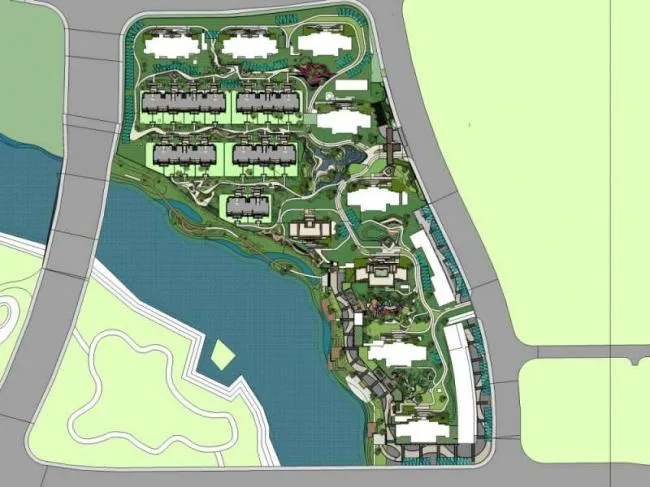 Sketchup Landscape Model | Community Landscape, Residential Landscape, Modern Style