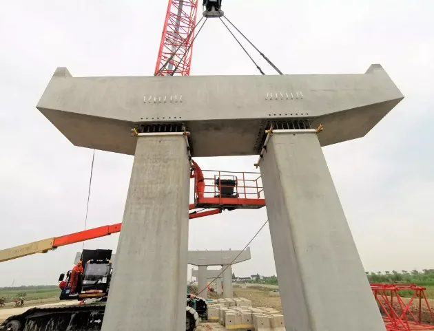 BIM and prefabricated | The highest double section column is 23.15 meters, and the Kunyang Road Cross River Bridge sets a new record for prefabricated and assembled columns in Shanghai