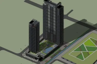 Modern Super High-Rise Residential Building | SketchUp Architectural Model-BIM WORLD
