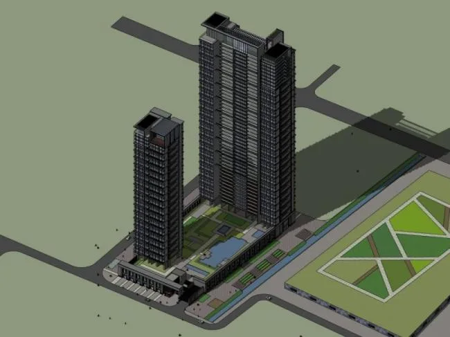 Modern Super High-Rise Residential Building | SketchUp Architectural Model