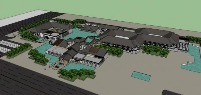 Sketchup Hotel Model | Multi story Hotel, Chinese Style