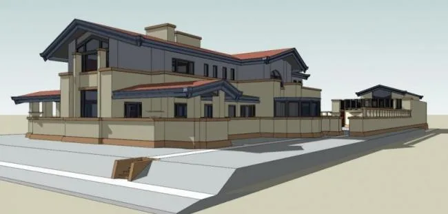 Dana Thomas Villa Sketchup Model | Frank Lloyd Wright Classical Design