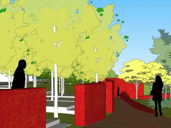 Sketchup Landscape Model | Square Landscape, Modern Style
