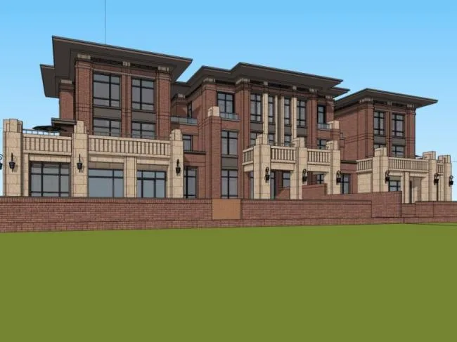 Sketchup Villa Model | Multi row Villa, Modern Style