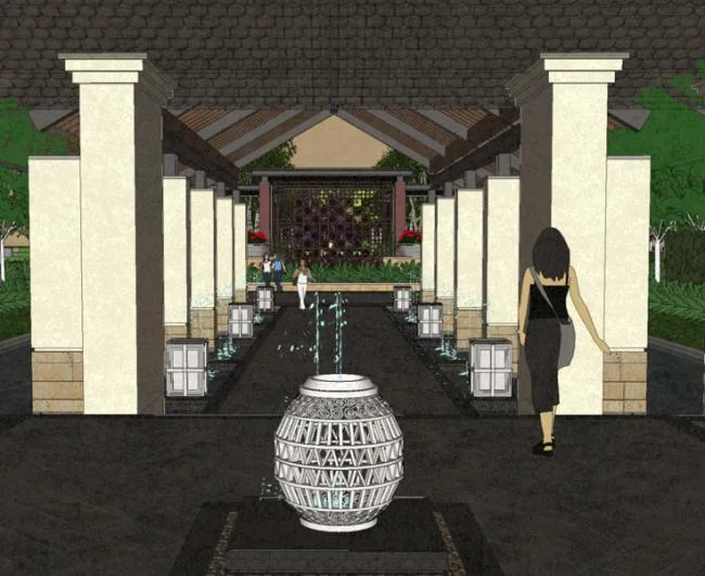 Sketchup Landscape Model | Vanke, Residential Model Area, Demonstration Area Landscape, Modern Style