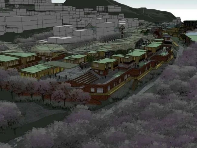 Sketchup Business Model | Multi story Commercial Street, Modern Style