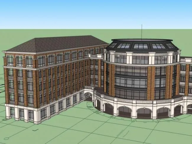 Sketchup School Model | Multi story School Teaching Building, Campus Educational Architecture, Classical Style