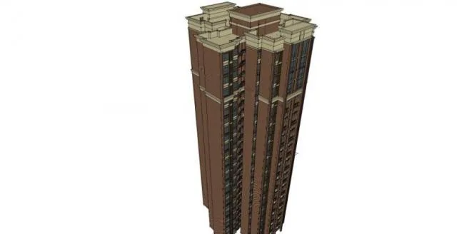 Sketchup Residential Model | High rise Residential Buildings, Classical Style