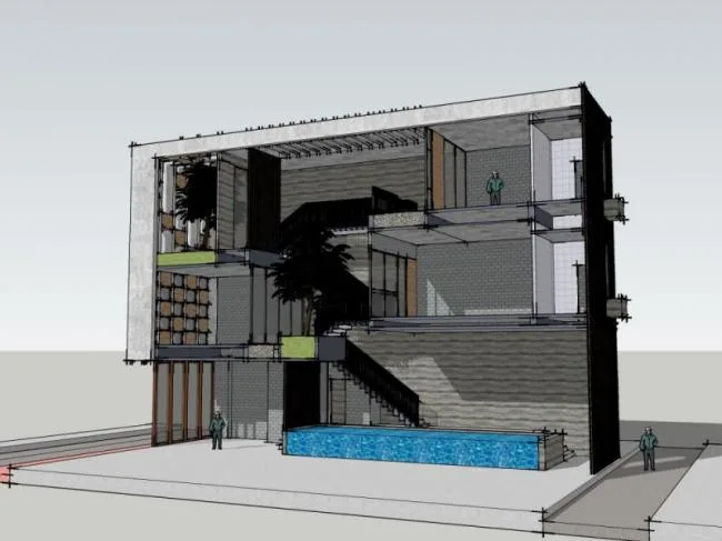 Sketchup Villa Model | Solo Villa, Modern Style