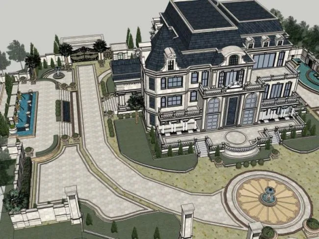 Sketchup Villa Model | Stacked Villa, Classical Style
