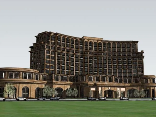 Sketchup Hotel Model | Multi story Hotel, Classical Style