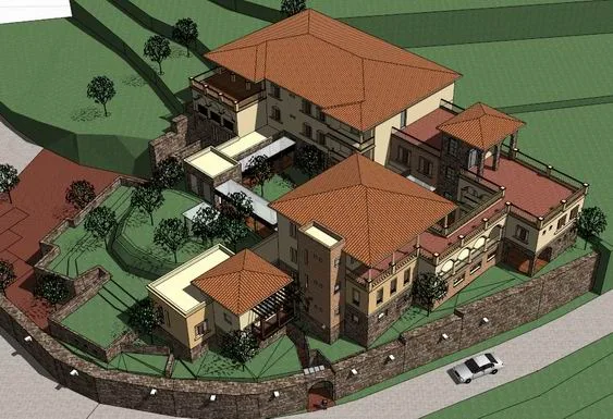Sketchup Hotel Model | Multi Story Residence, Classical Style, Tuscan Style