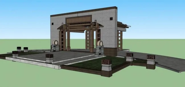Sketchup Material Model | Components, Door Head, Entrance, Chinese Style, Gate
