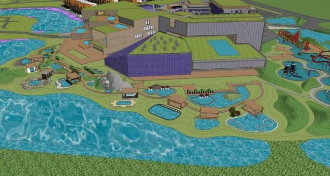 SketchUp Business Models: Tourist Service Centers, Amusement Parks, and Modern Commercial Spaces
