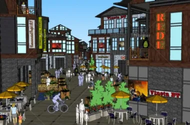 SketchUp Business Model: Multi-Story Chinese-Style Commercial Street Design-BIM WORLD