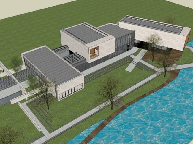 Sketchup Cultural Model | Multi story Art Museum, Cultural Architecture, Modern Style