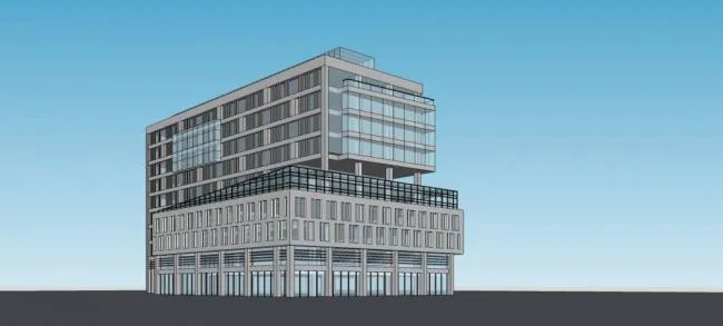 Modern Multi-Story Office Building Model in SketchUp