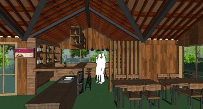 Sketchup Business Model | Multi story Farmhouse Clubhouse, Commercial, Classical Style