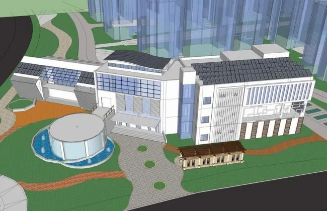 SketchUp Business Model: Multi-Story Chinese-Style Clubhouse, Inn, and Commercial Building