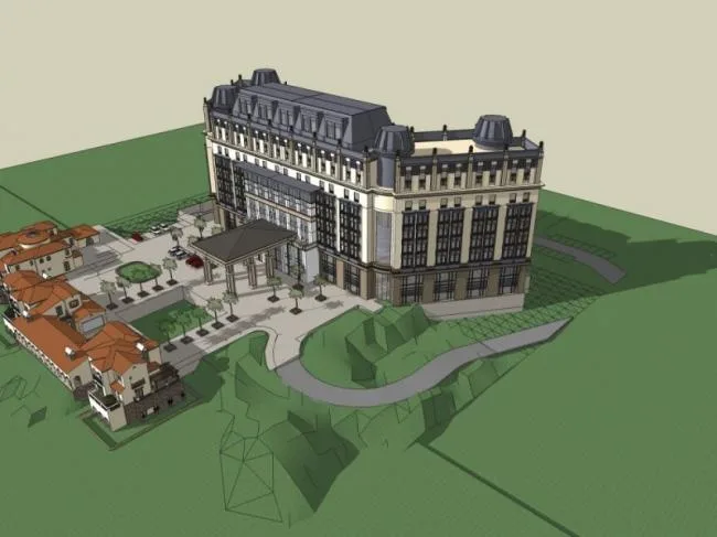 Sketchup Hotel Model | Multi story Hotel, Classical Style