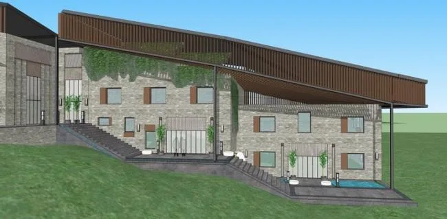 Sketchup Hotel Model | Mountain Hotel, Landscape Design, Commercial Architecture, Chinese Style
